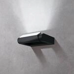 LED-Au&szlig;enwandlampe Brianza, schwarz, Breite 20 cm, Metall