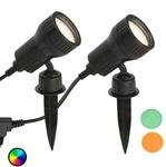 2er Set - LED-Erdspie&szlig;leuchte Terra m. Farbfiltern