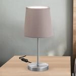 Tischleuchte Kaneo, taupe, H&ouml;he 30,8 cm, Metall, Textil, E14