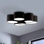 Deckenleuchte Pastore 2, &Oslash; 99 cm, schwarz, 6-flg., Stoff