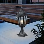 Sockellampe Navedo, schwarz/silber, H&ouml;he 47 cm