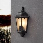 Au&szlig;enwandlampe Navedo, schwarz/silber, H&ouml;he 43 cm, b&uuml;ndig