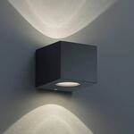 Eckige LED-Au&szlig;enwandleuchte Cordoba, schwarz