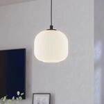 H&auml;ngeleuchte Mantunalle, &Oslash; 20 cm, schwarz/wei&szlig;, Glas