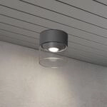LED-Au&szlig;endeckenleuchte Varese grau, Glaszylinder