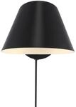 Wandleuchte Stay Short mit Stecker, schwarz