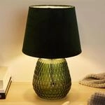 PauleenCrystal Velours Tischlampe mit Glasfu&szlig;