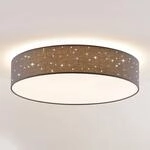 Lindby LED-Deckenlampe Ellamina, &Oslash; 60 cm, anthrazit, Textil