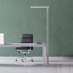 LED-Stehlampe MAULjaval, silberfarben, 196 cm, Standfu&szlig; dim