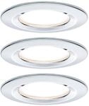 Paulmann 3er Spot Nova rund starr, chrom, IP44, GU10 dimmbar