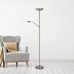 LED-Stehleuchte ZENITH, chrom, 2-flg. H&ouml;he 180 cm Metall dim