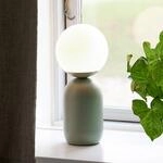 Tischlampe Notti, gr&uuml;n, Metall, Glas, H&ouml;he 35 cm
