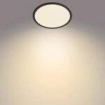 Philips SuperSlim LED-Deckenlampe, IP44, &Oslash; 24,5 cm, schwarz