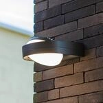 LED-Au&szlig;enwandleuchte FELE, dunkelgrau, 20 cm, Metall, IP54