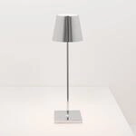 Zafferano Poldina Akku-Tischlampe, Dekor chrom