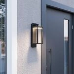 Lucande LED-Au&szlig;enwandleuchte Ferdinand, grau, Metall, 38 cm