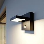 Lucande LED-Au&szlig;enwandlampe Silvan, anthrazit, Sensor, IP54