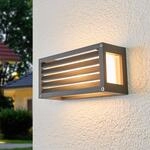 Lucande Au&szlig;enwandlampe Aurelien, anthrazit, 12 cm, gestreift