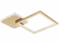 LED-Deckenleuchte Gafares mit Remote eckig gold