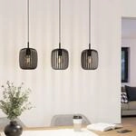 H&auml;ngeleuchte Romazzina, schwarz, L&auml;nge 90 cm, 3-flg., Metall