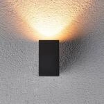 Paulmann LED-Au&szlig;enwandlampe Flame, schwarz, H&ouml;he 8 cm, IP44