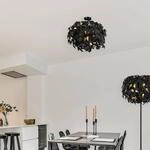 Deckenlampe Leavy, &Oslash; 70 cm, schwarz/gold, Kunststoff