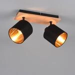 Deckenstrahler Tommy, holz/schwarz/gold, L&auml;nge 30 cm, 2-flg.
