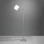 Stehlampe Tommy, nickel/wei&szlig;, H&ouml;he 130 cm, Metall/Stoff