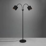 Stehlampe Tommy, schwarz/gold, H&ouml;he 130 cm, 2-flg. Stoff
