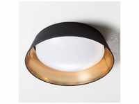 In Schwarz-Gold - runde LED-Deckenlampe Ponts