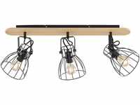 FISCHER & HONSEL Deckenlampe Die in Holzoptik mit 3 Käfigschirmen