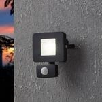 LED-Au&szlig;enstrahler Faedo 3 mit Sensor, schwarz, 10W