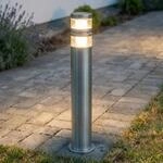Lindby LED-Wegeleuchte Lanea, 60 cm, grau, Edelstahl, IP44