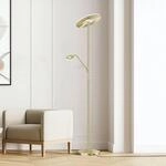 LED-Stehleuchte Dent, messingfarben, 180 cm, CCT, 2-flammig