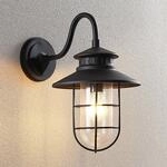 Lindby Au&szlig;enwandleuchte Kyan, H&ouml;he 40 cm, schwarz, IP44, E27