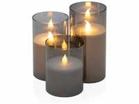Pauleen Classy Smokey Candle LED-Kerze 3er Set