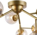 Deckenleuchte Dallas mit 12 Glaskugeln, gold