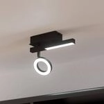LED-Deckenspot Cardillio 2 schwarz mit einem Ring