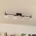 LED-Deckenspot Cardillio 2 schwarz mit vier Ringen