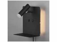 LED-Wandlampe Element mit Ablage schwarz matt
