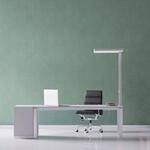 LED-Tischleuchte MAULjaval, silber, 120 cm, dim, Klemfu&szlig;