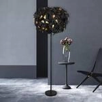 Stehlampe Leavy, schwarz/gold, H&ouml;he 180 cm, Kunststoff