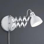 Wandleuchte Scissor, wei&szlig;, Metall, Stecker, Ziehharmonika