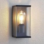 Lindby Au&szlig;enwandleuchte Susanne, 25 cm, anthrazit, Glas, Alu