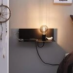 Paulmann Wandlampe Devara, schwarz 40 cm E27 USB-Port