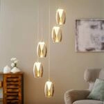 LED-H&auml;ngeleuchte Metropolis Rauchglas f&uuml;nfflammig