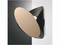 LED-Wandleuchte Shield, dimmbar, schwarz-gold