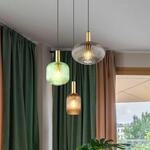 Pendelleuchte Normy, &Oslash; 55 cm, bunt, Glas, 3-flg.