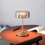 LED-Akkutischleuchte Numotion, bronze, Glas, IP54, dimmbar