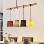 Lindby H&auml;ngeleuchte Moskau , bunt, Textil, Holz, E27, 116 cm